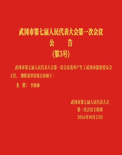 武冈市第七届人民代表大会第一次会议公告(第3号)